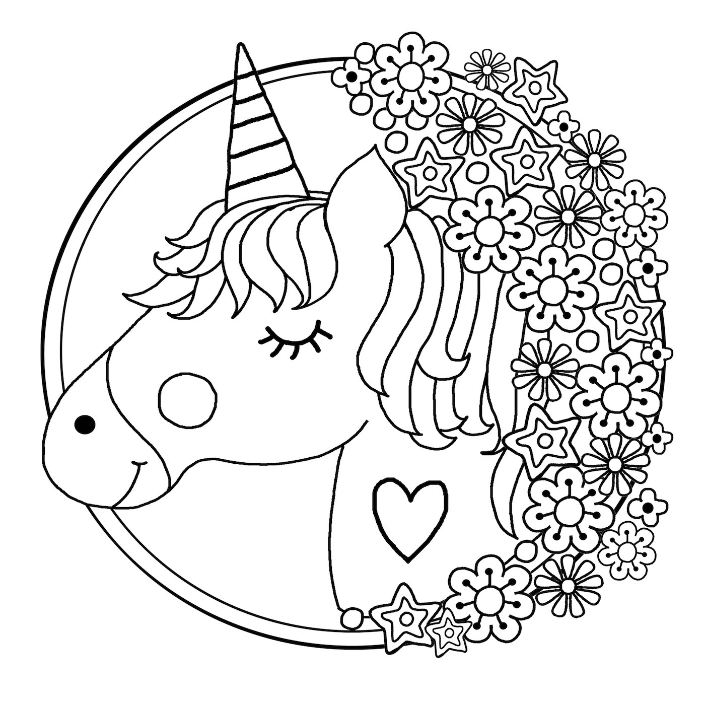 34 Magical Unicorn Coloring Pages for Kids and Adult # 10