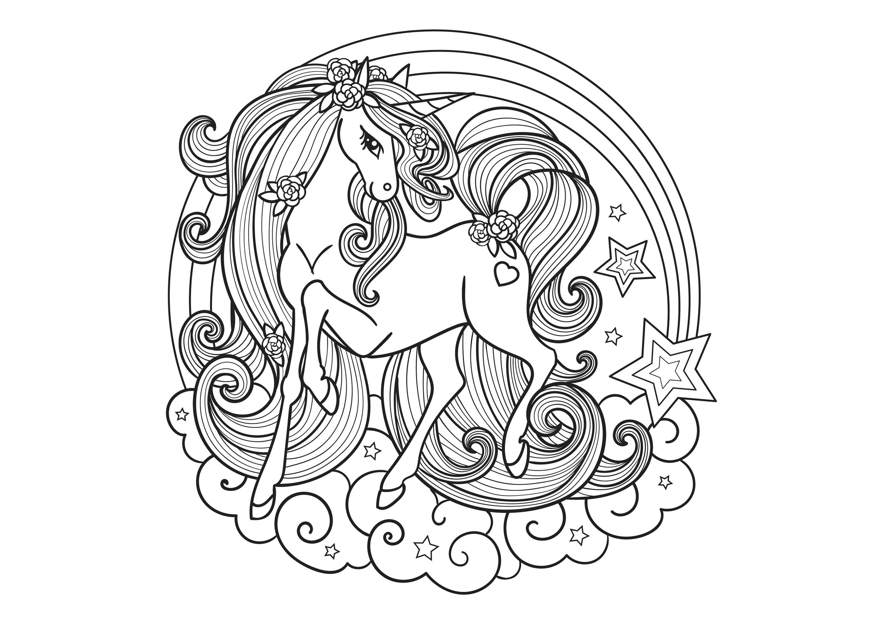 34 Magical Unicorn Coloring Pages for Kids and Adult # 104