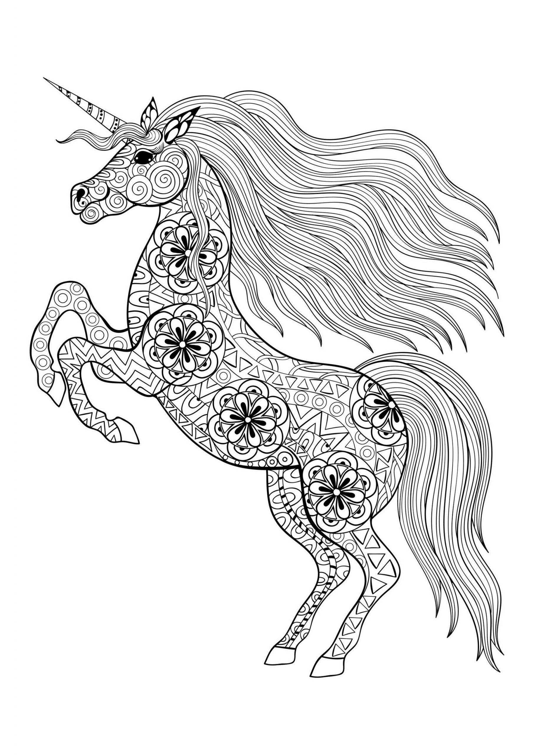 34 Magical Unicorn Coloring Pages for Kids and Adult # 11