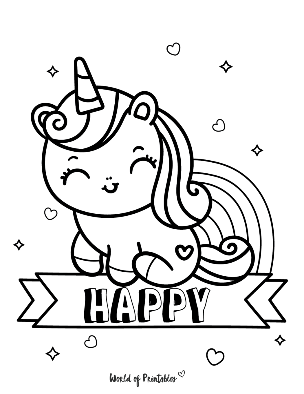 34 Magical Unicorn Coloring Pages for Kids and Adult # 12