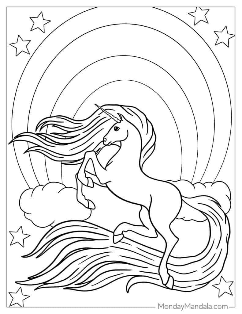 34 Magical Unicorn Coloring Pages for Kids and Adult # 122