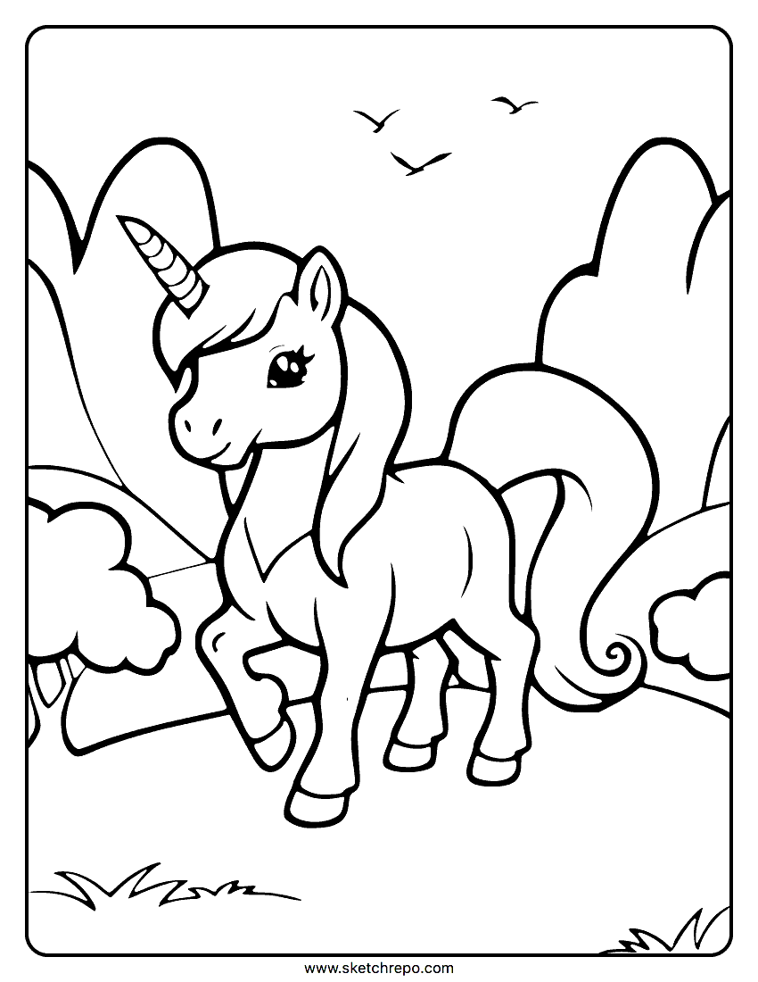 34 Magical Unicorn Coloring Pages for Kids and Adult # 129