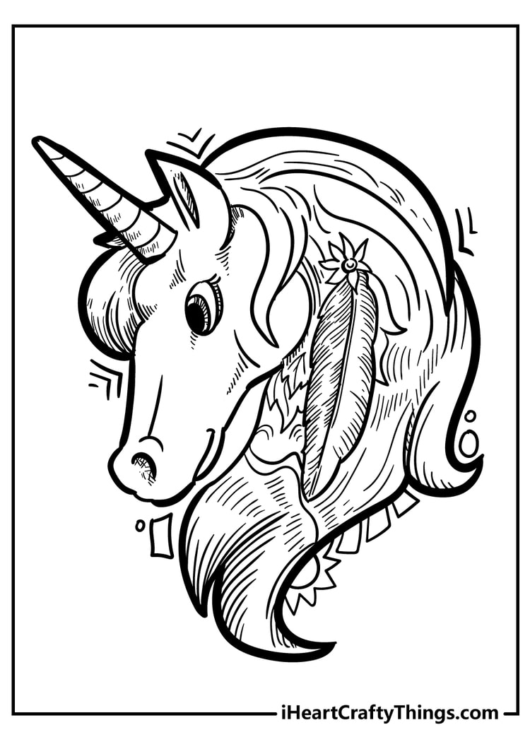 34 Magical Unicorn Coloring Pages for Kids and Adult # 136