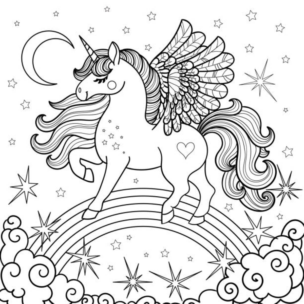 34 Magical Unicorn Coloring Pages for Kids and Adult # 152