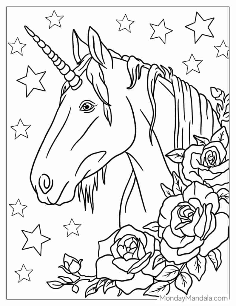 34 Magical Unicorn Coloring Pages for Kids and Adult # 163