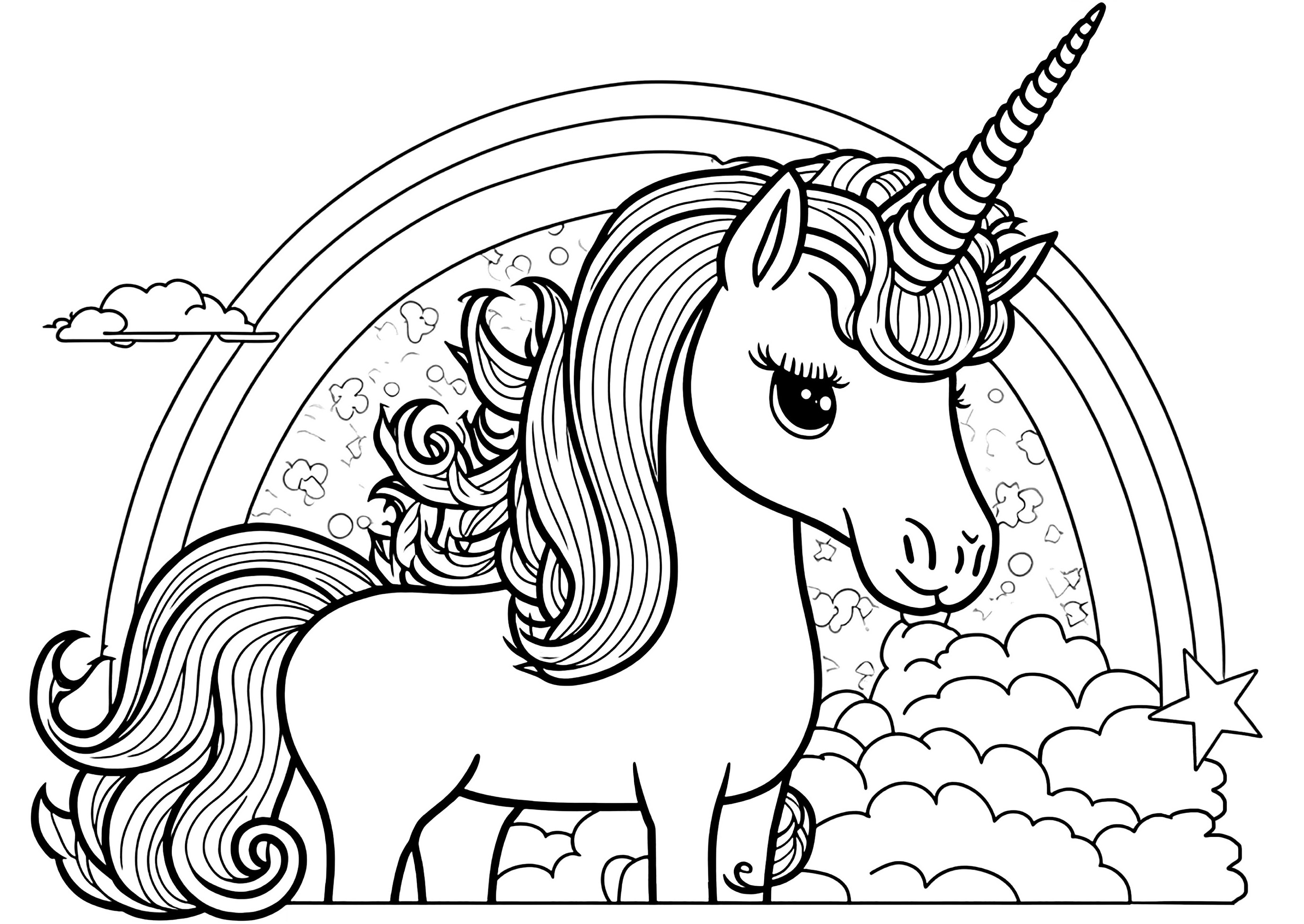 34 Magical Unicorn Coloring Pages for Kids and Adult # 189