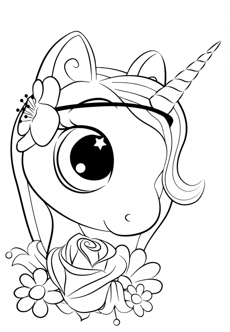 34 Magical Unicorn Coloring Pages for Kids and Adult # 2