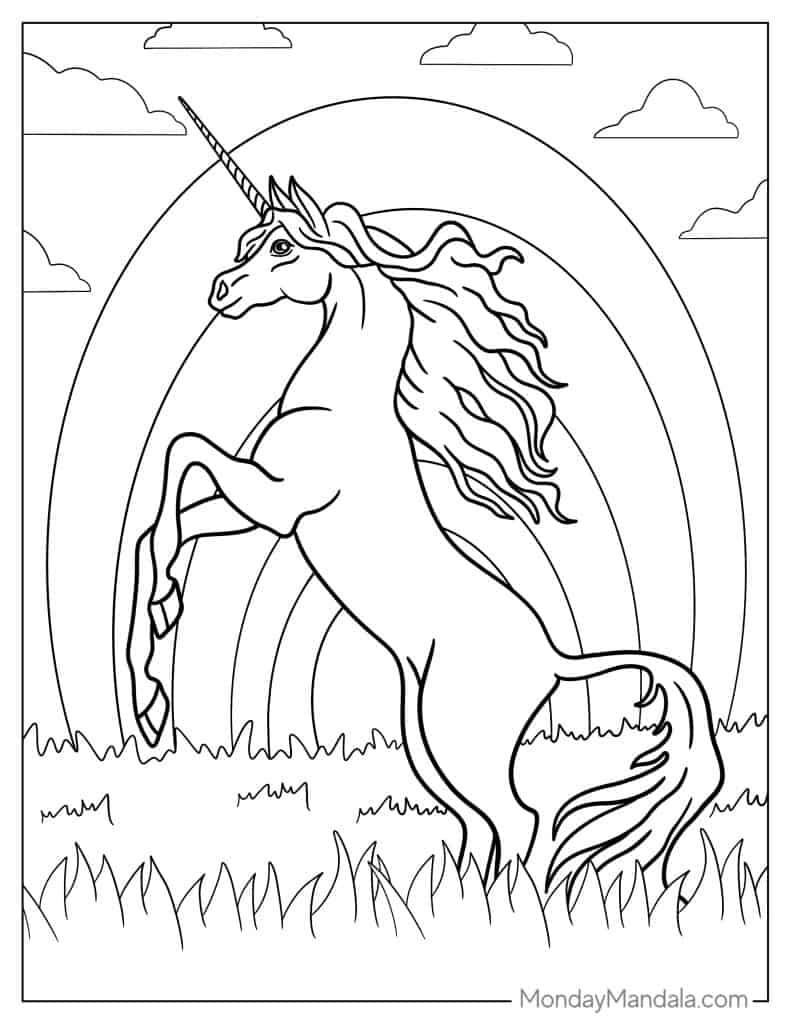 34 Magical Unicorn Coloring Pages for Kids and Adult # 204