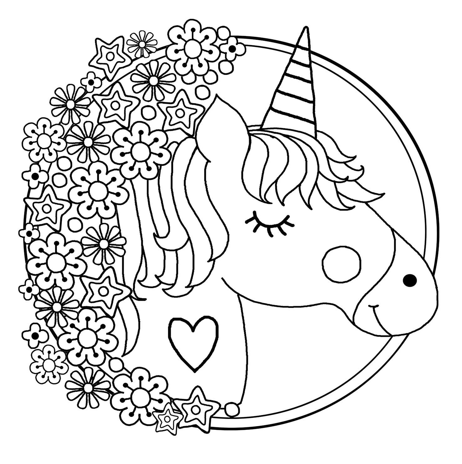 34 Magical Unicorn Coloring Pages for Kids and Adult # 213