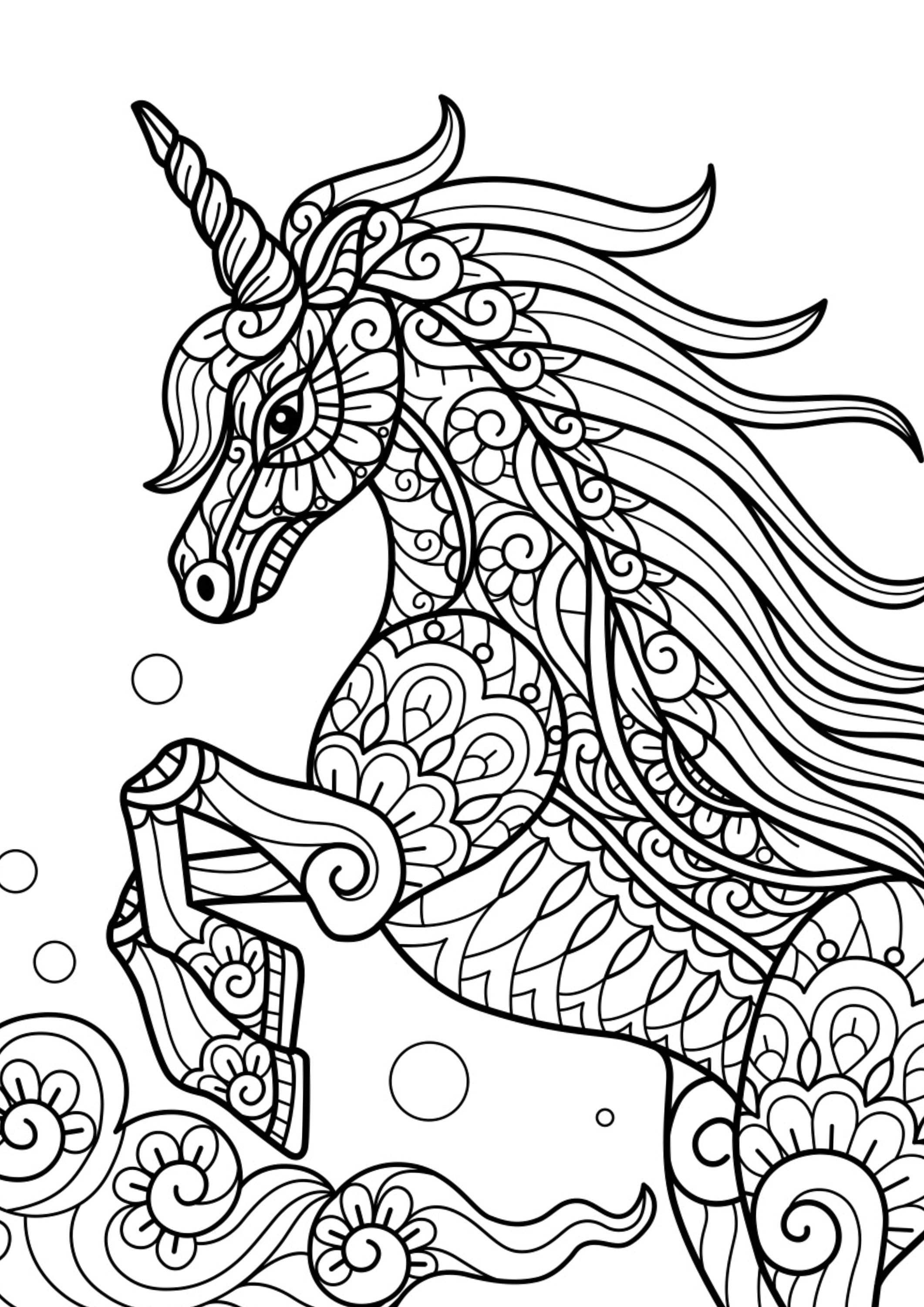 34 Magical Unicorn Coloring Pages for Kids and Adult # 31