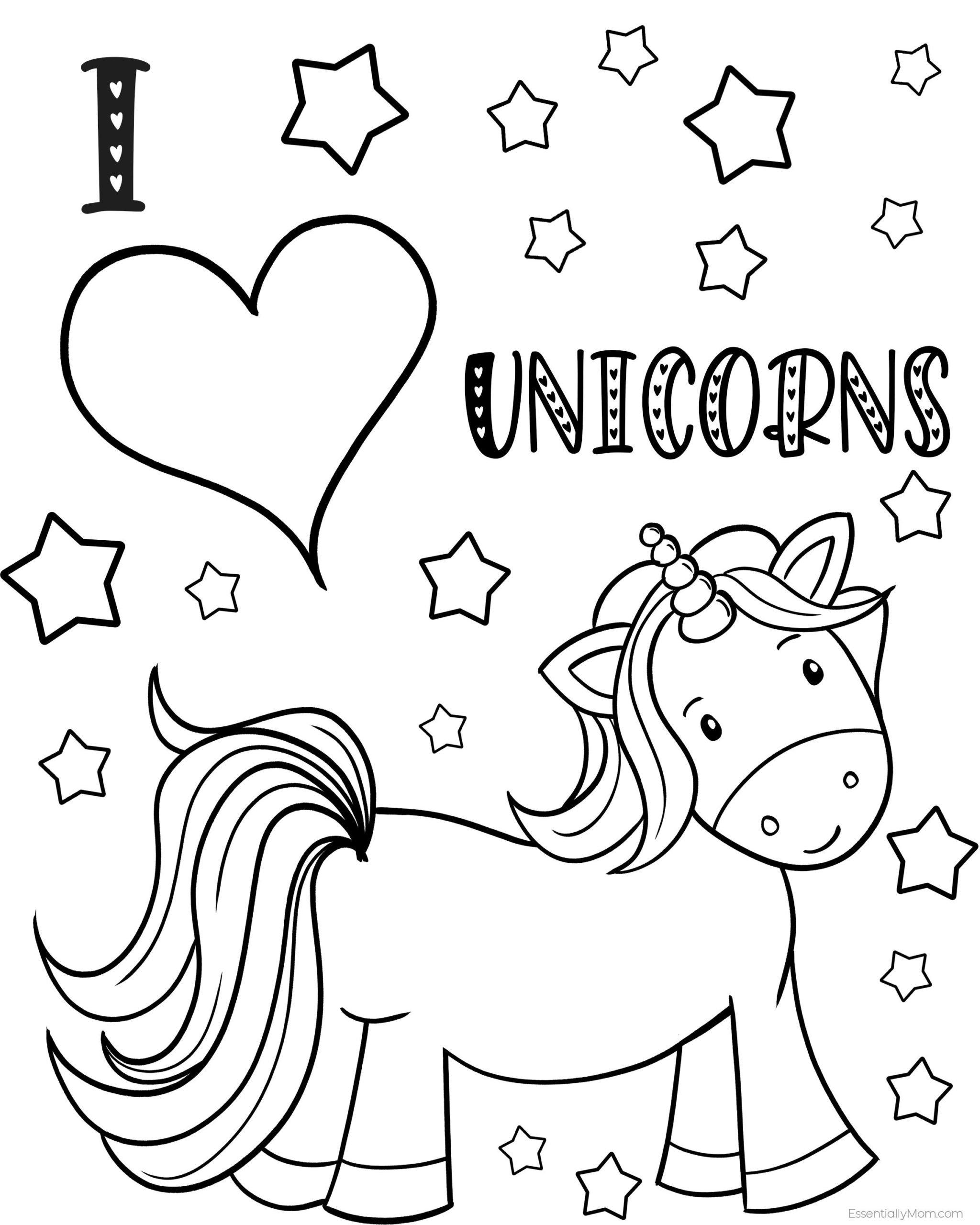 34 Magical Unicorn Coloring Pages for Kids and Adult # 4