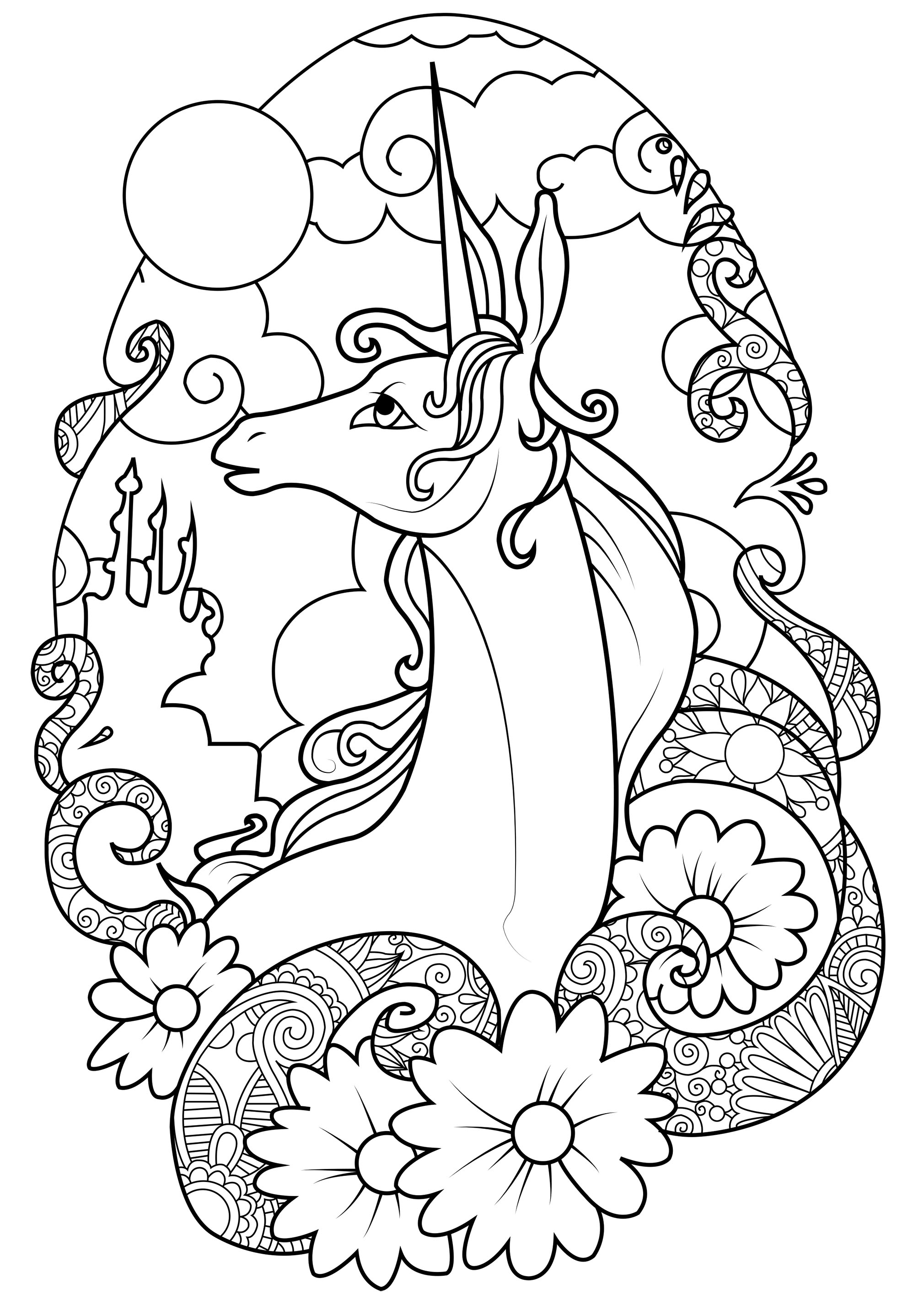 34 Magical Unicorn Coloring Pages for Kids and Adult # 40