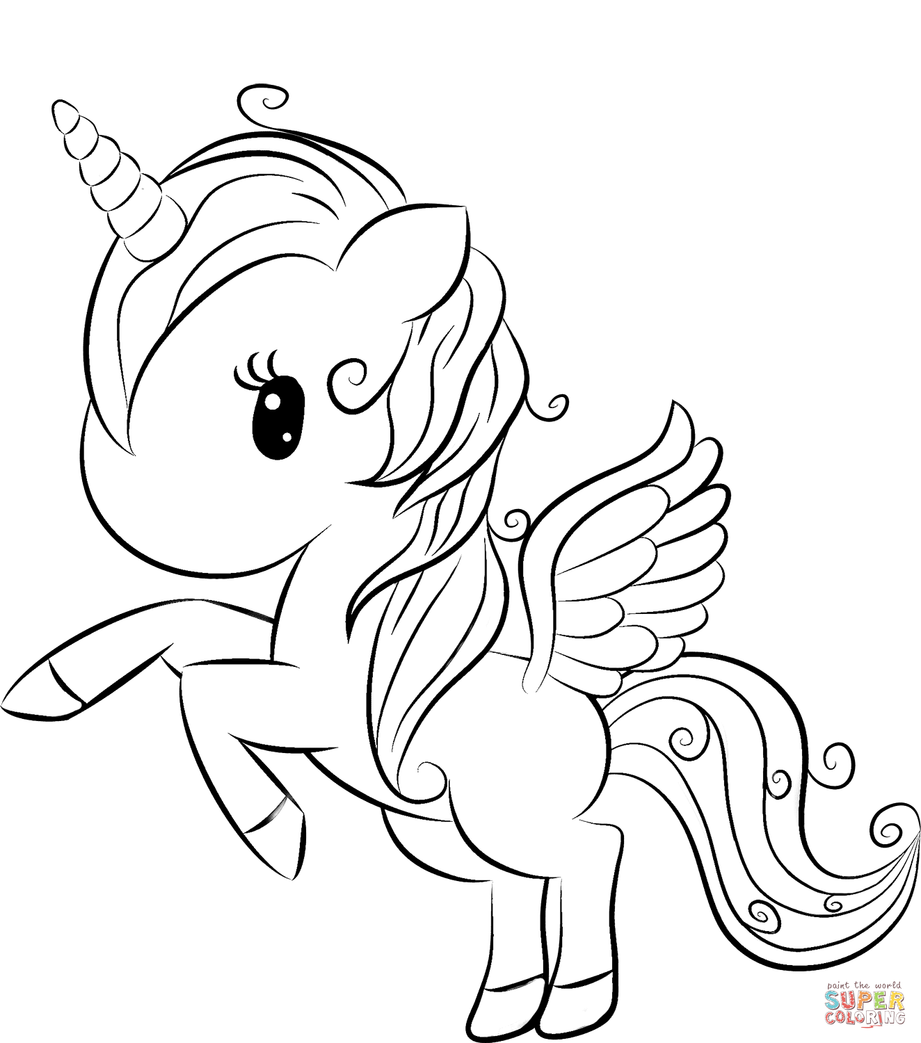 34 Magical Unicorn Coloring Pages for Kids and Adult # 48