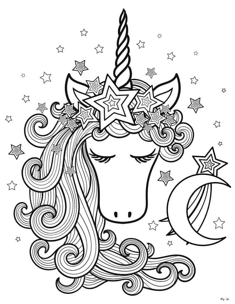 34 Magical Unicorn Coloring Pages for Kids and Adult # 50