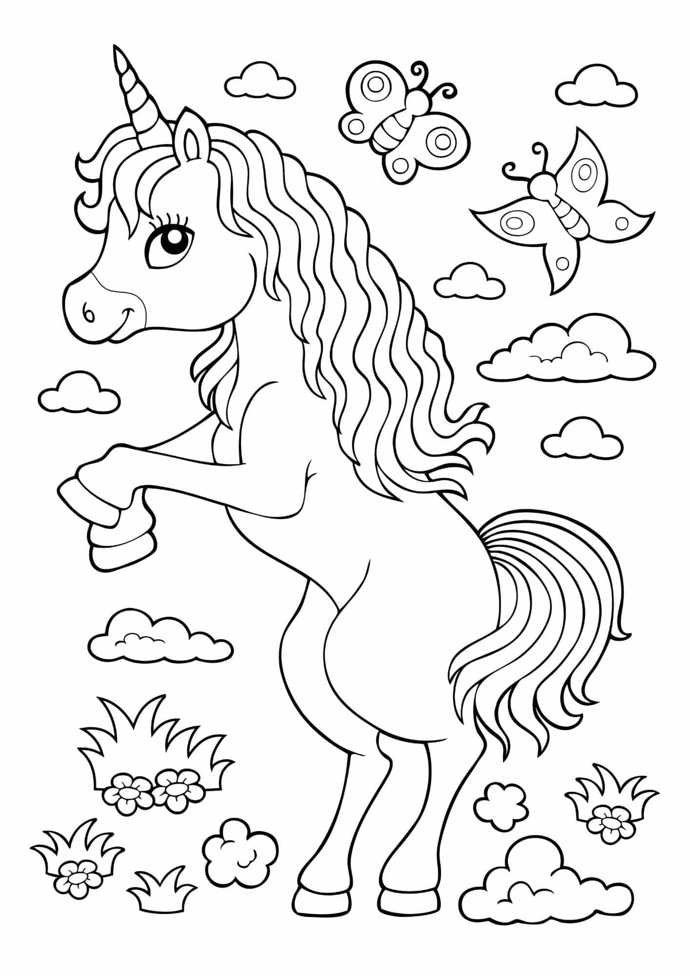 34 Magical Unicorn Coloring Pages for Kids and Adult # 54