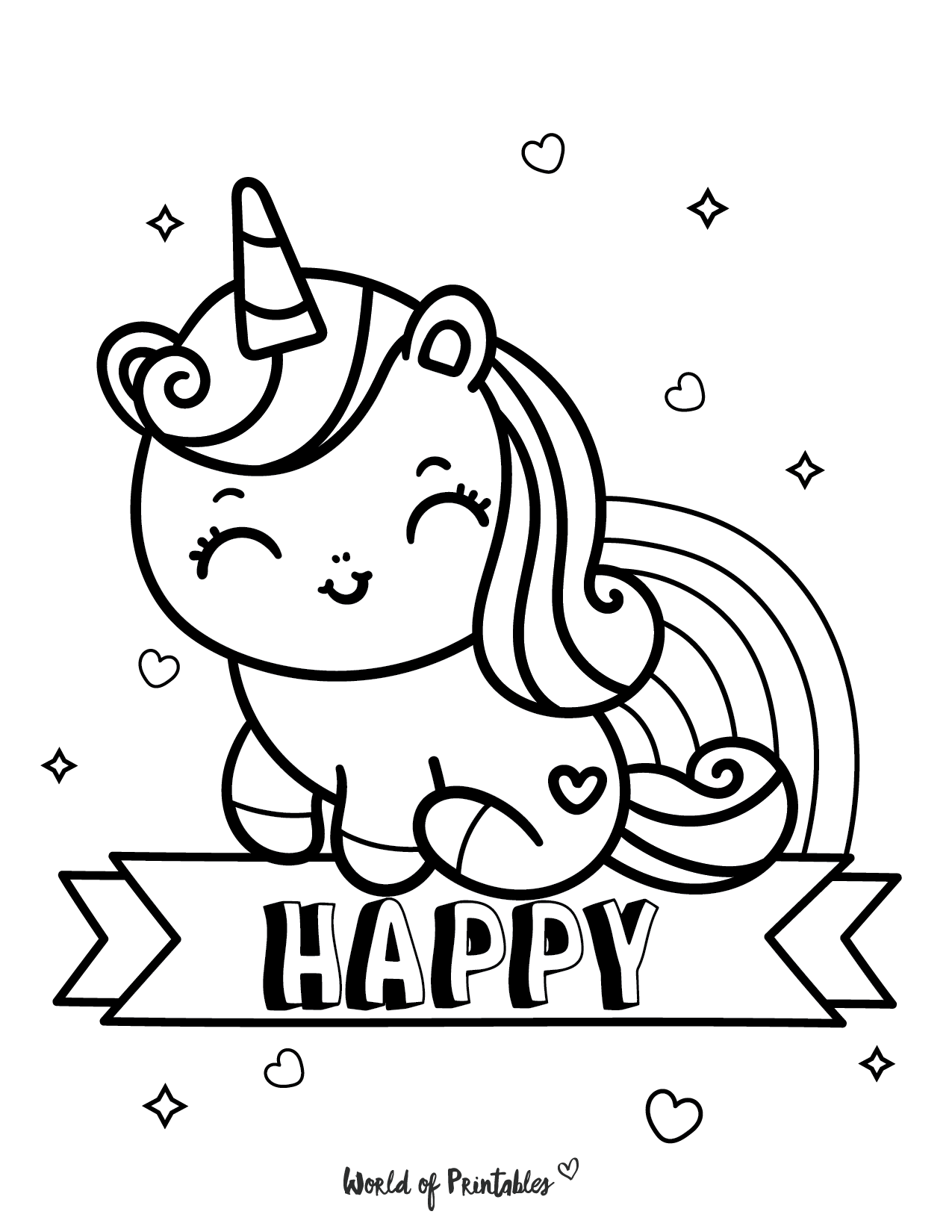 34 Magical Unicorn Coloring Pages for Kids and Adult # 59