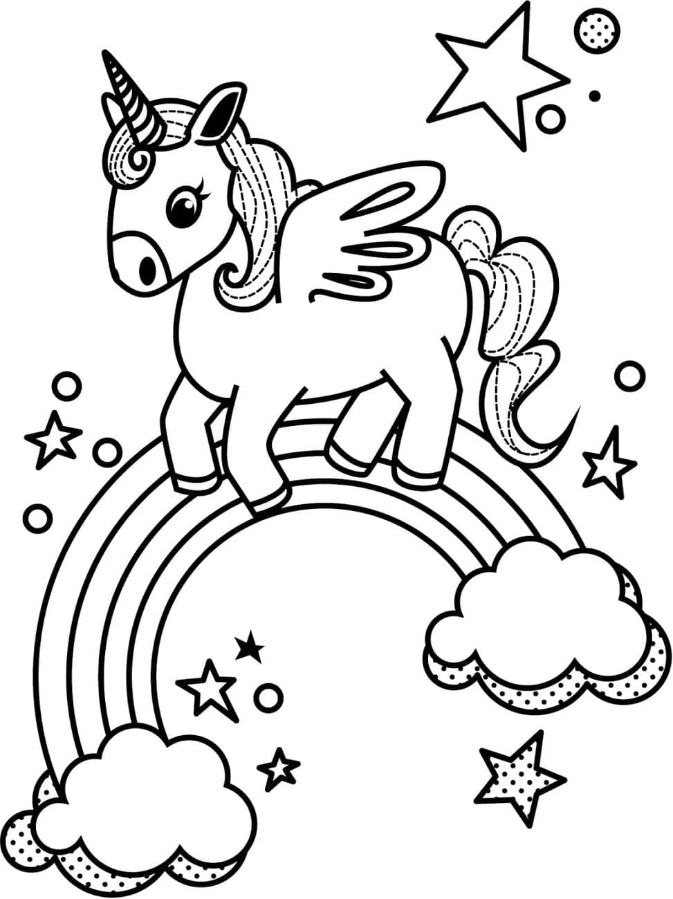 34 Magical Unicorn Coloring Pages for Kids and Adult # 65