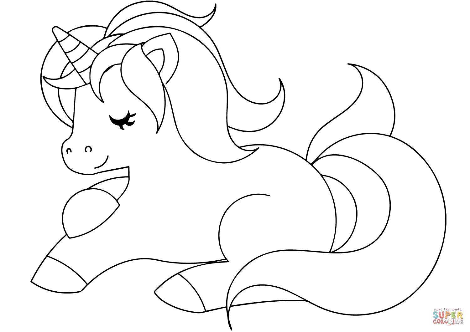 34 Magical Unicorn Coloring Pages for Kids and Adult # 7