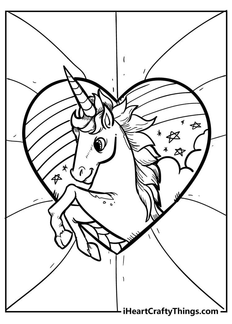 34 Magical Unicorn Coloring Pages for Kids and Adult # 71