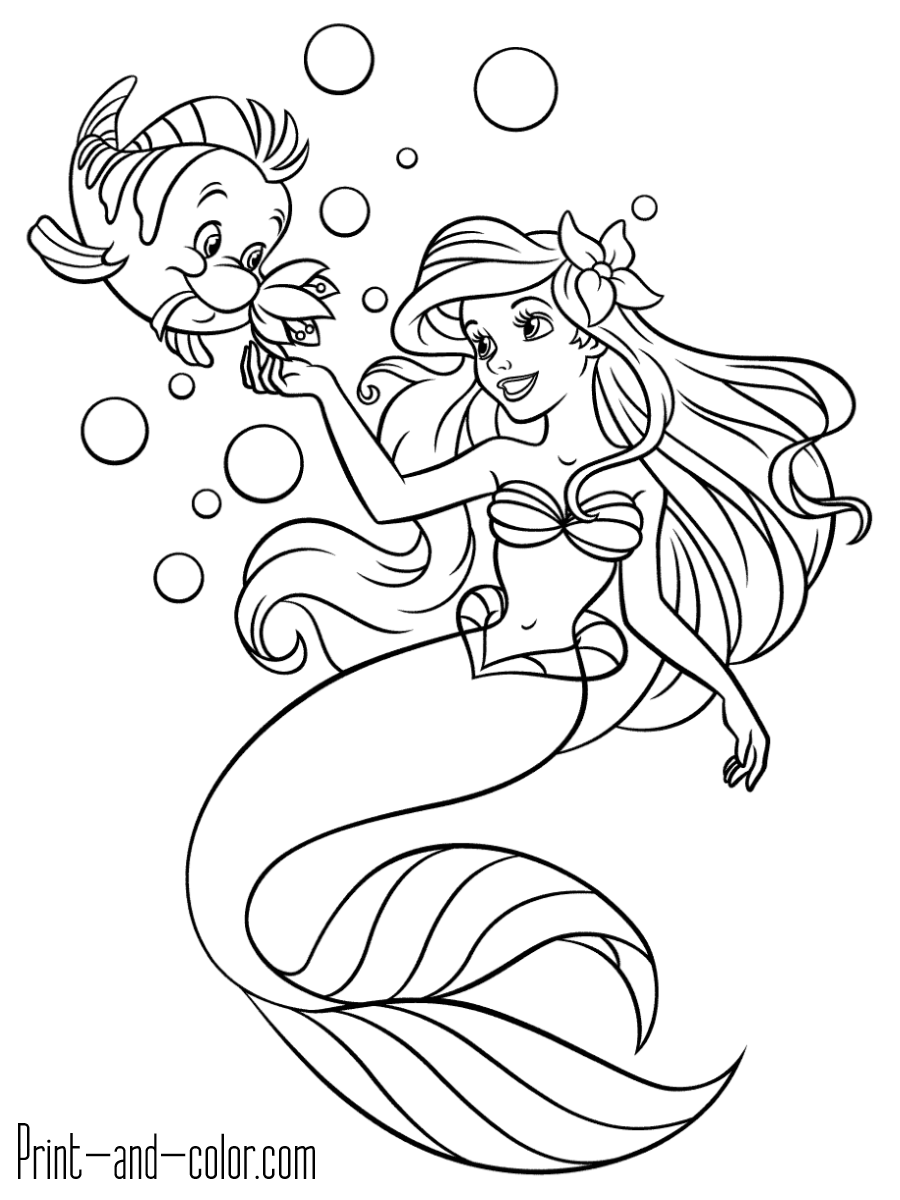 Ariel The Little Mermaid Coloring Pages 1