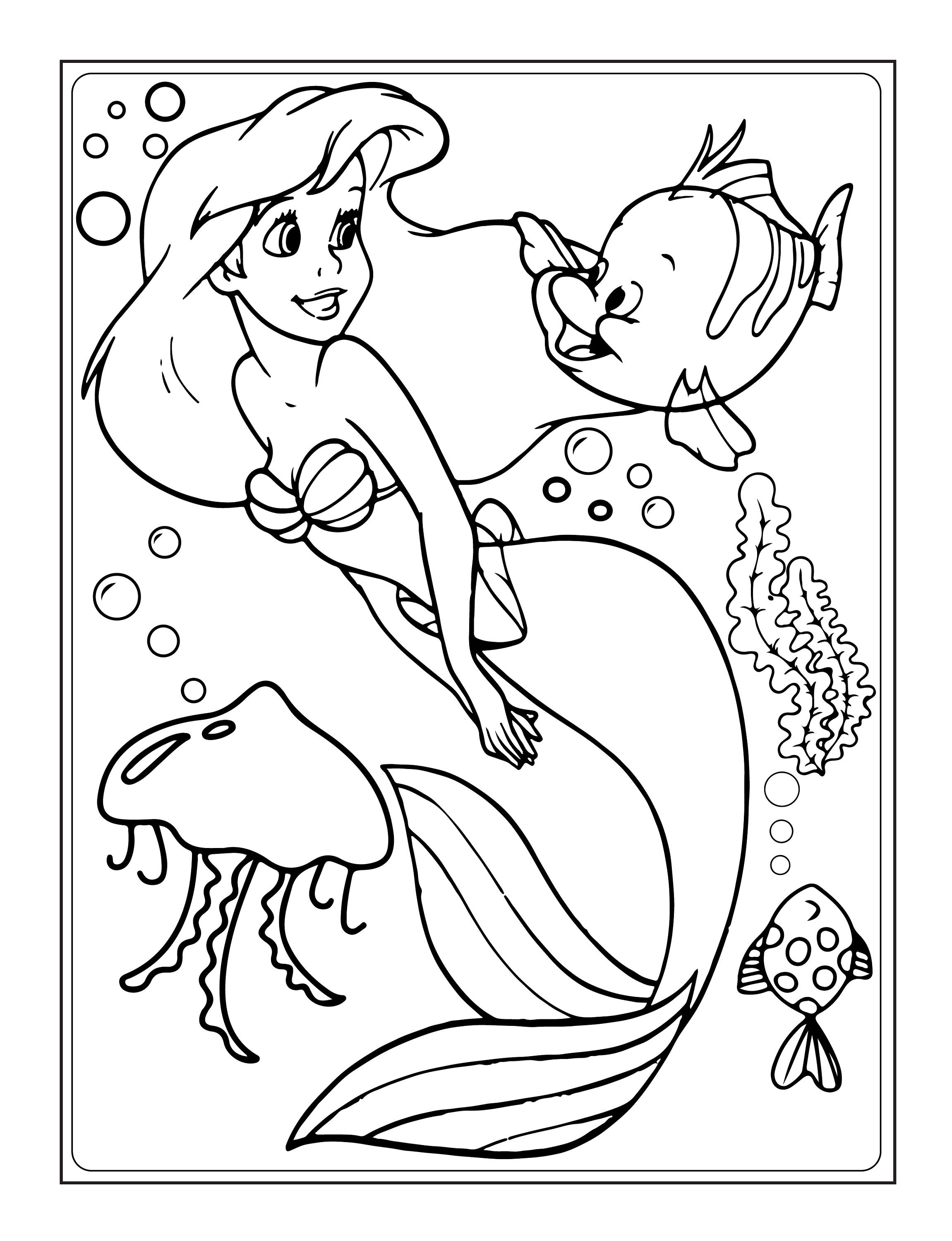 Ariel The Little Mermaid Coloring Pages 103