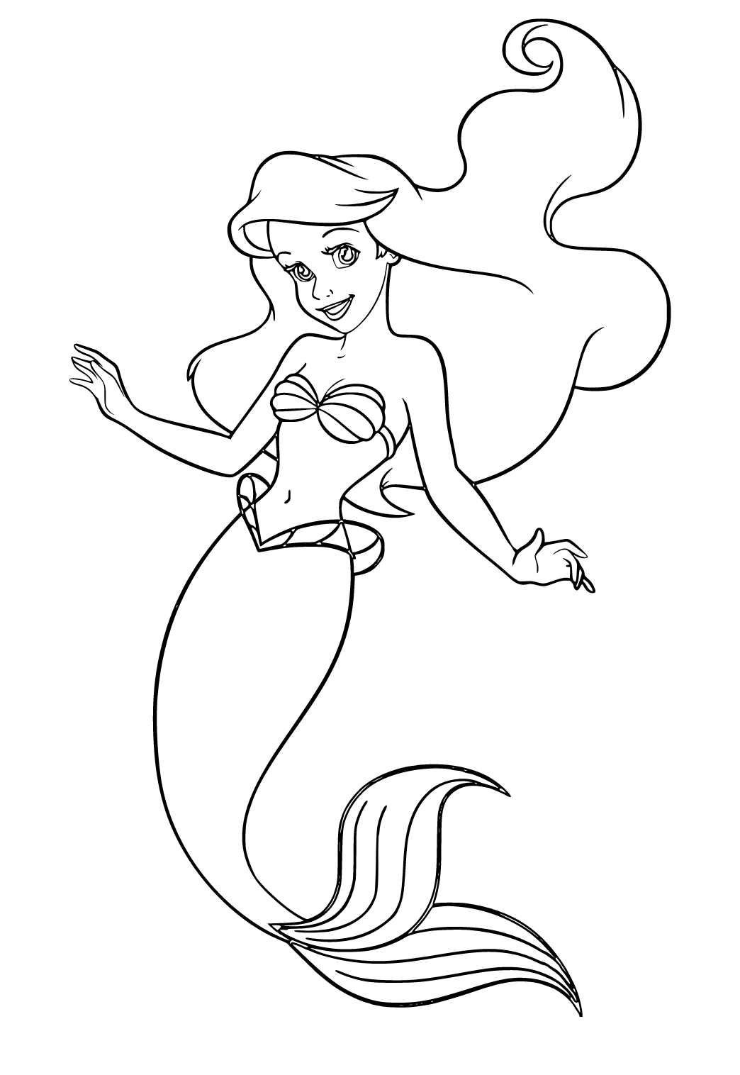 Ariel The Little Mermaid Coloring Pages 107