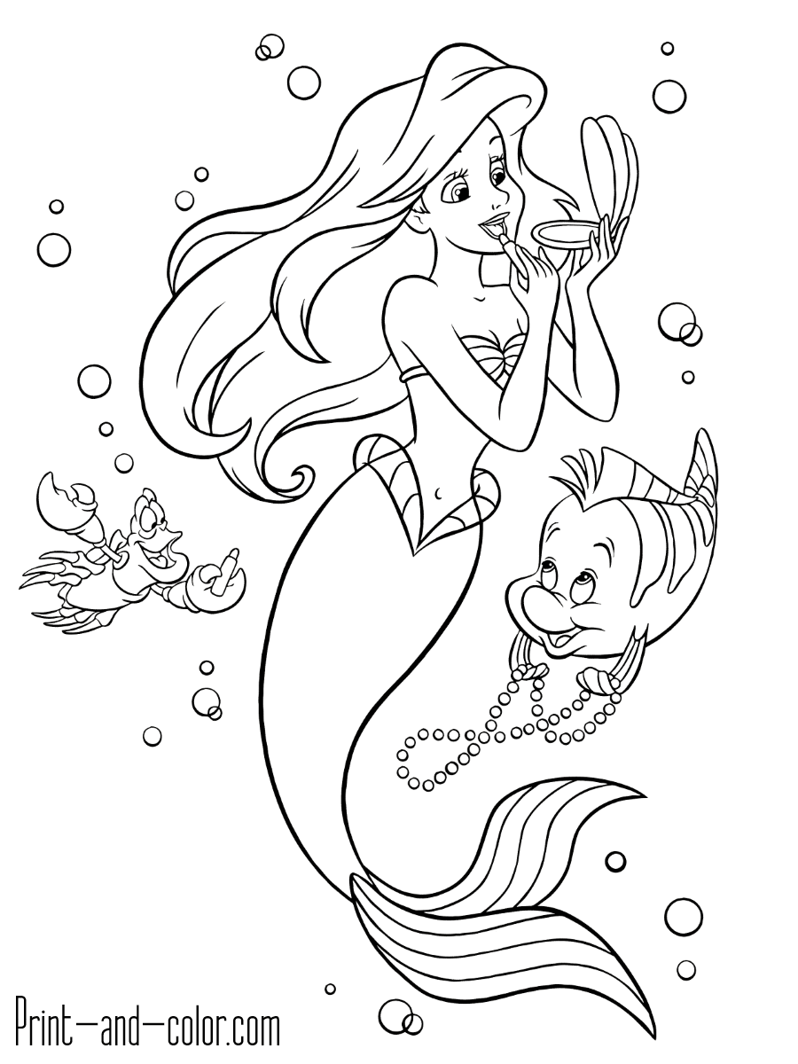 Ariel The Little Mermaid Coloring Pages 109