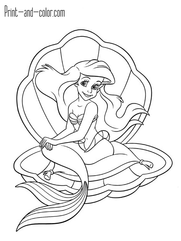 Ariel The Little Mermaid Coloring Pages 13