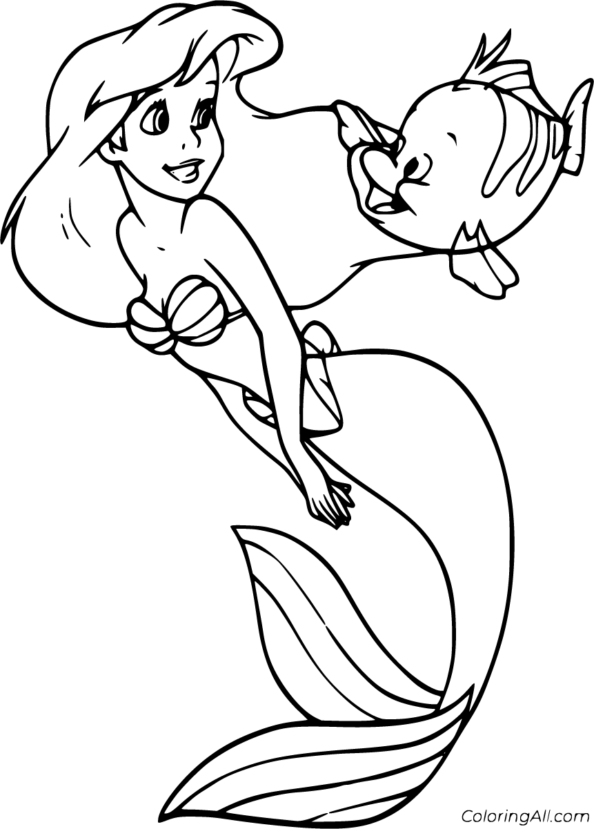 Ariel The Little Mermaid Coloring Pages 35