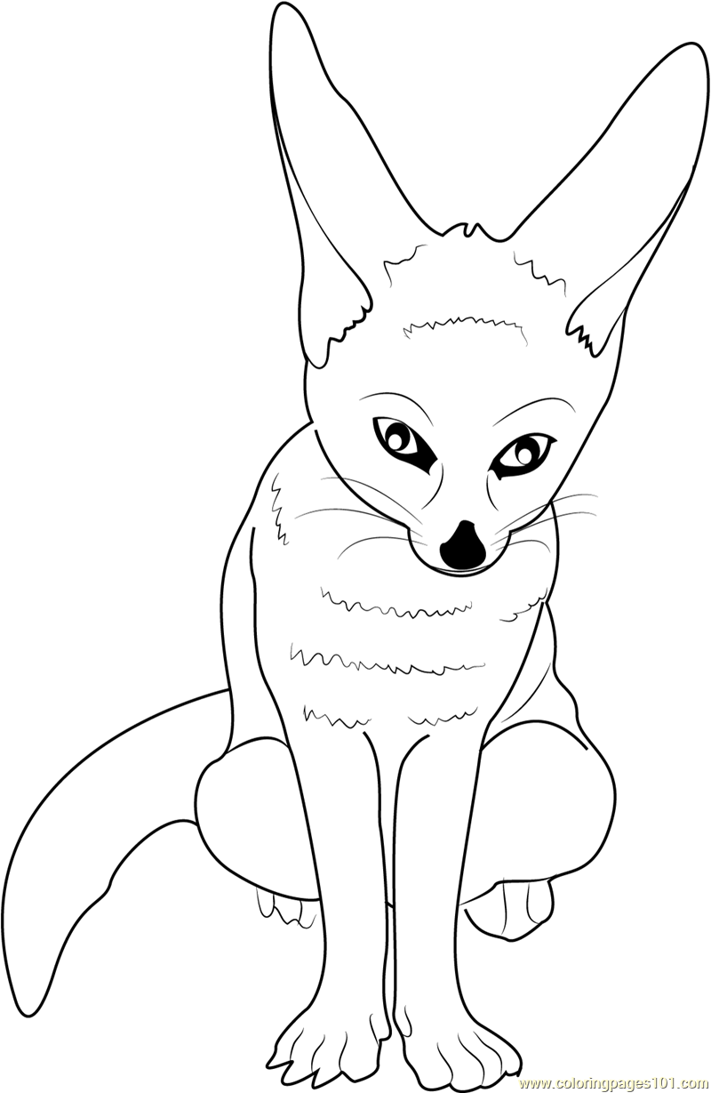 Cute Fox Coloring Pages for Kids Printable 10