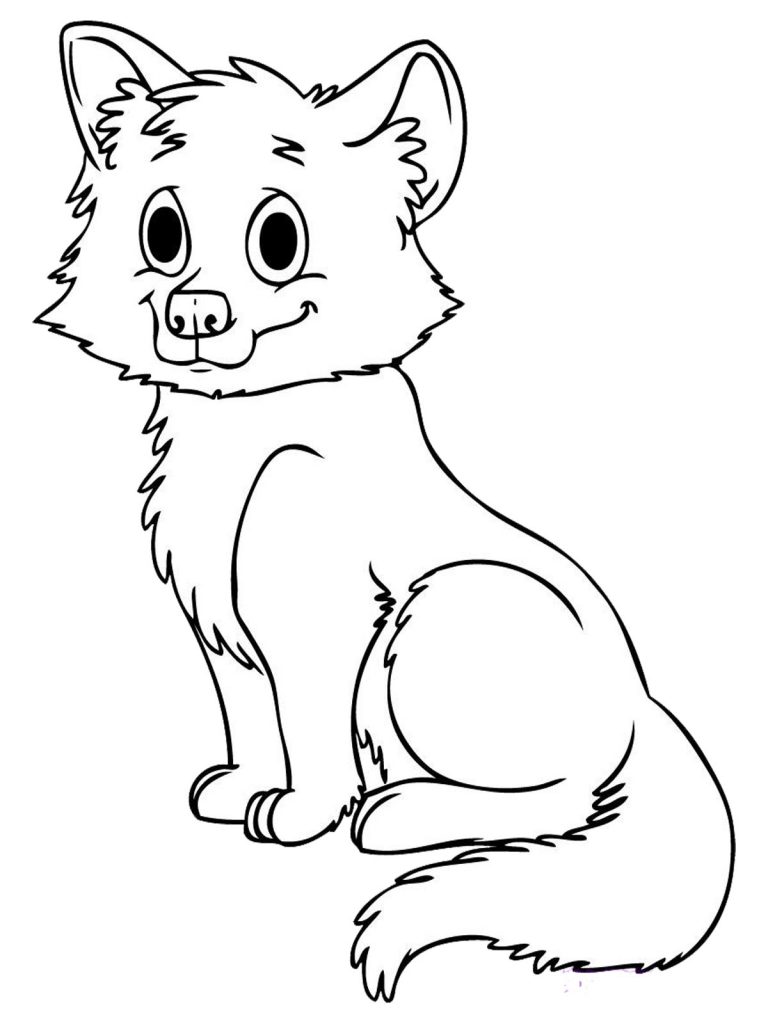 Cute Fox Coloring Pages for Kids Printable 106