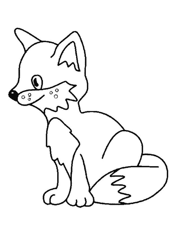 Cute Fox Coloring Pages for Kids Printable 109