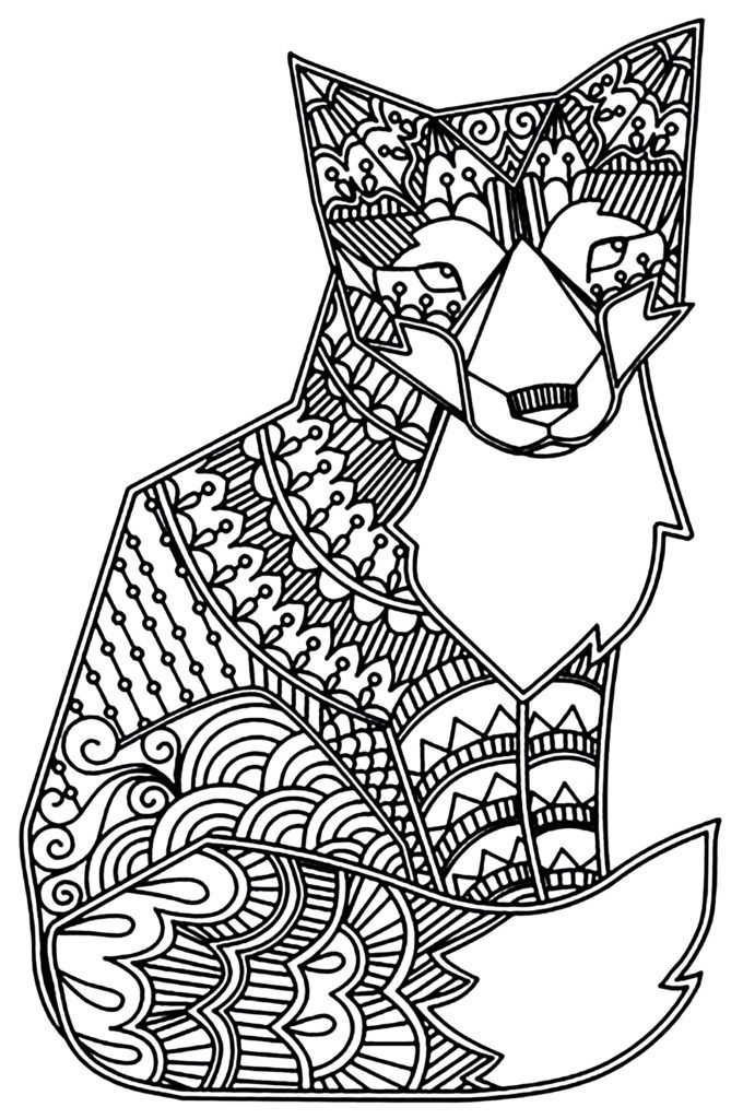 Cute Fox Coloring Pages for Kids Printable 118