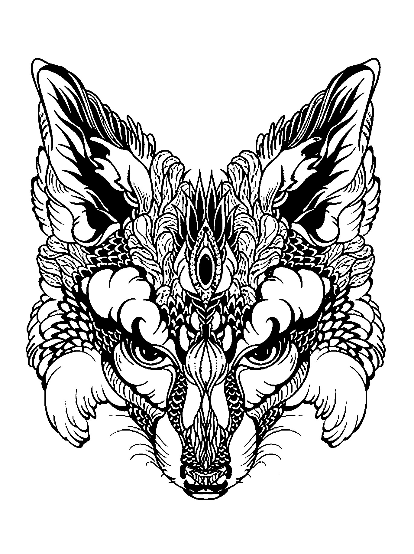 Cute Fox Coloring Pages for Kids Printable 120