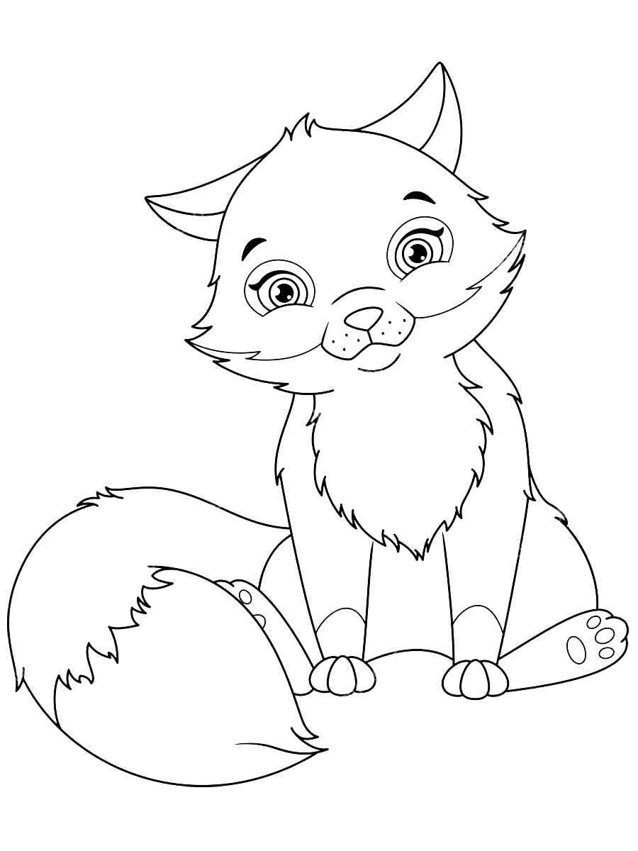 Cute Fox Coloring Pages for Kids Printable 14