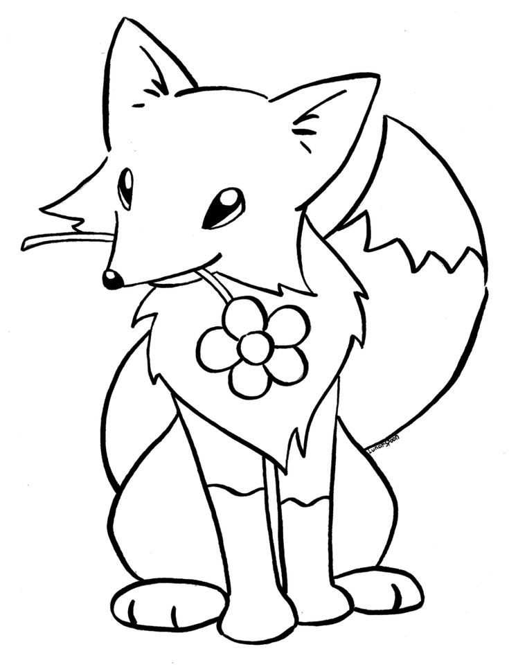 Cute Fox Coloring Pages for Kids Printable 20