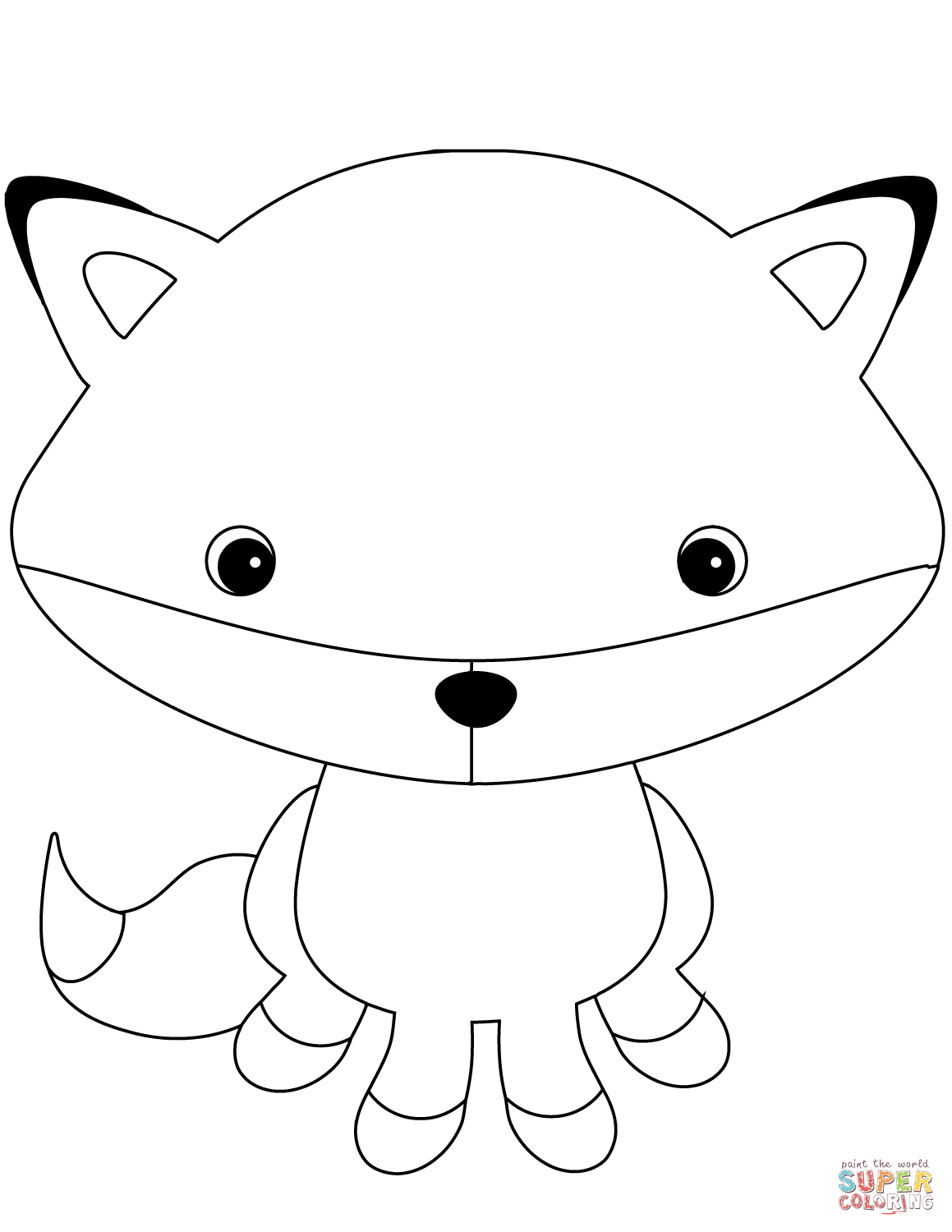 Cute Fox Coloring Pages for Kids Printable 21