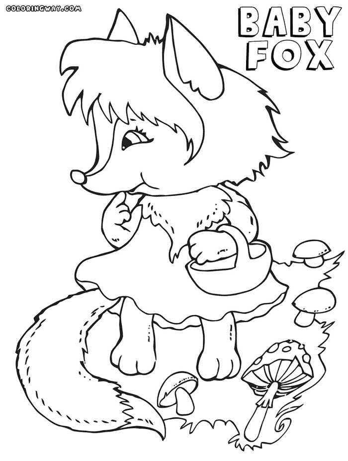 Cute Fox Coloring Pages for Kids Printable 26