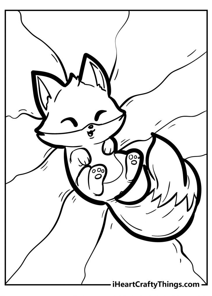 Cute Fox Coloring Pages for Kids Printable 34