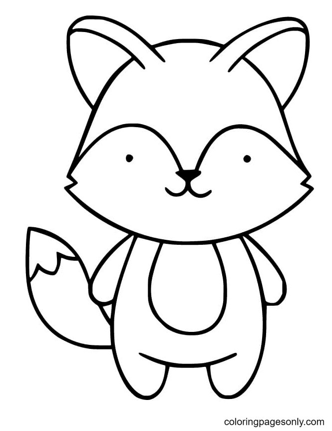 Cute Fox Coloring Pages for Kids Printable 39