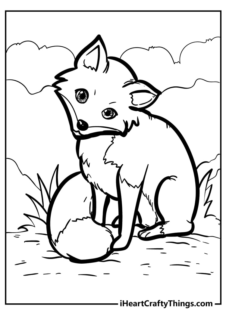 Cute Fox Coloring Pages for Kids Printable 51