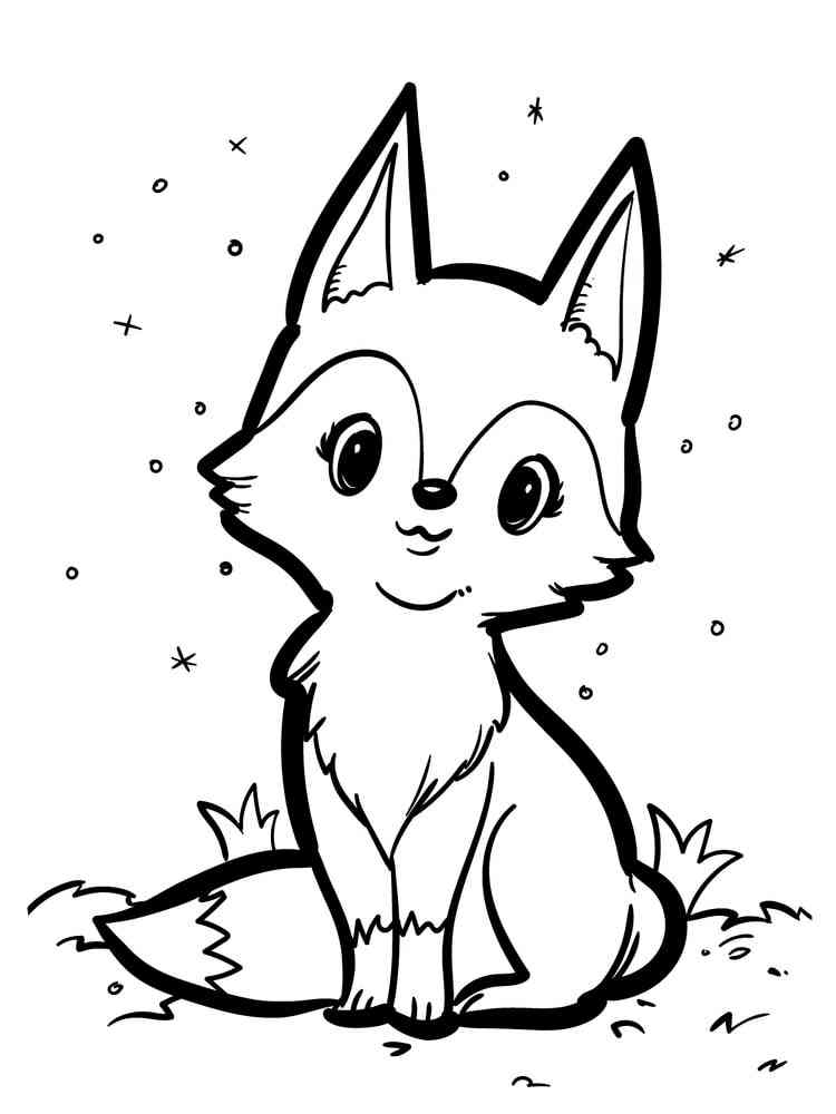 Cute Fox Coloring Pages for Kids Printable 53