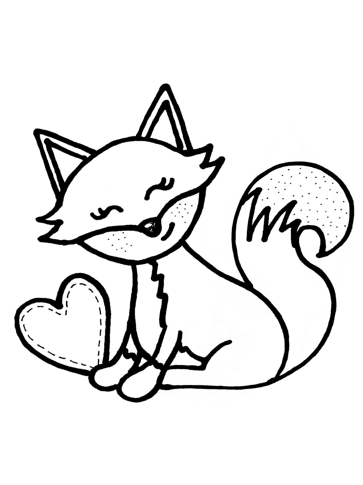 Cute Fox Coloring Pages for Kids Printable 58