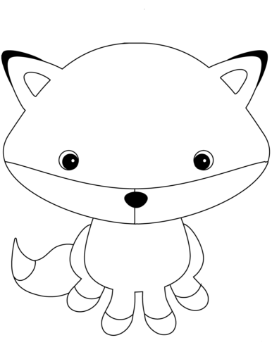 Cute Fox Coloring Pages for Kids Printable 63