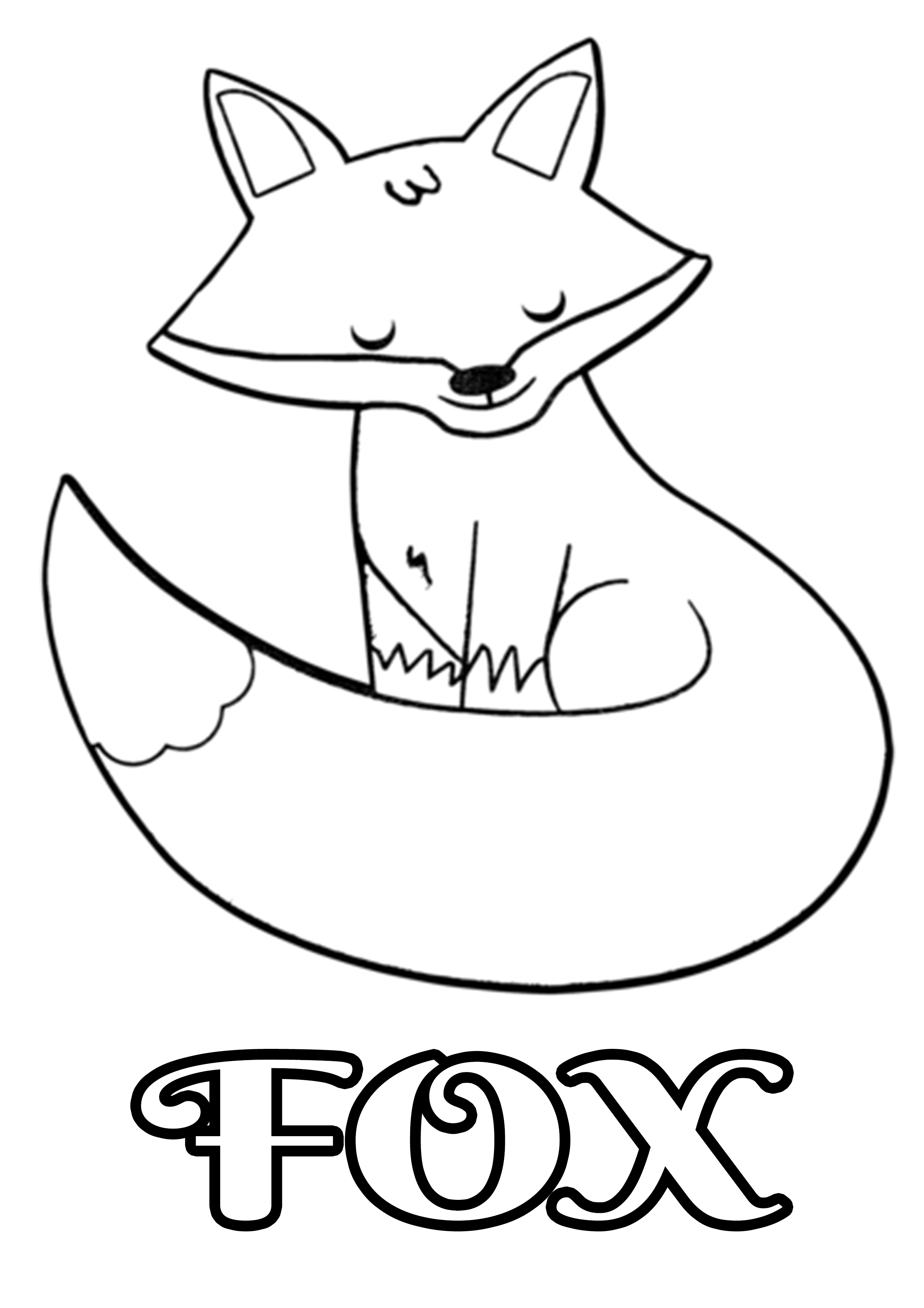 Cute Fox Coloring Pages for Kids Printable 64