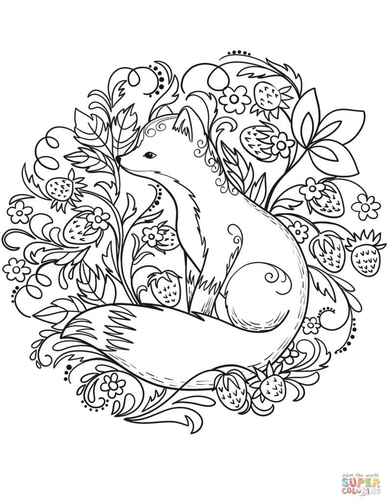 Cute Fox Coloring Pages for Kids Printable 66