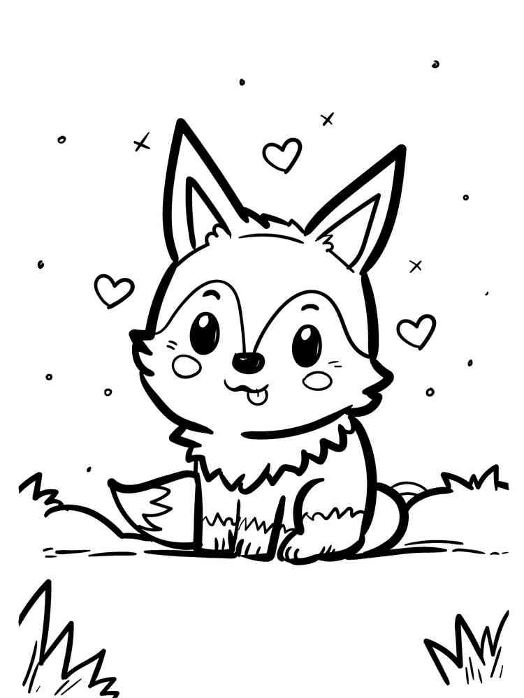 Cute Fox Coloring Pages for Kids Printable 76