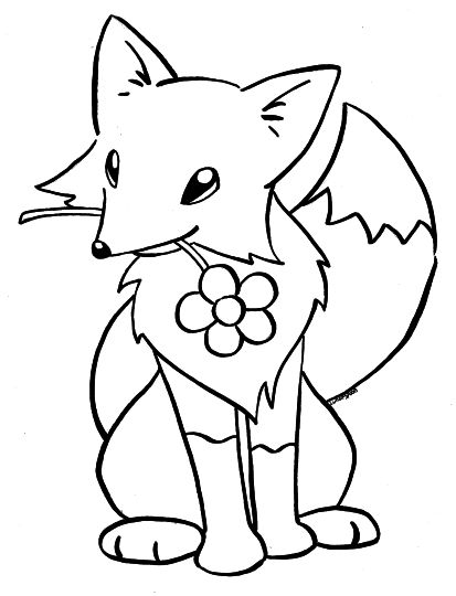 Cute Fox Coloring Pages for Kids Printable 80