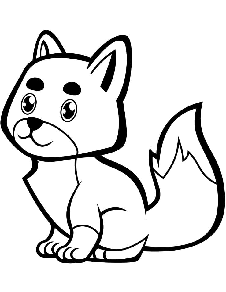 Cute Fox Coloring Pages for Kids Printable 87