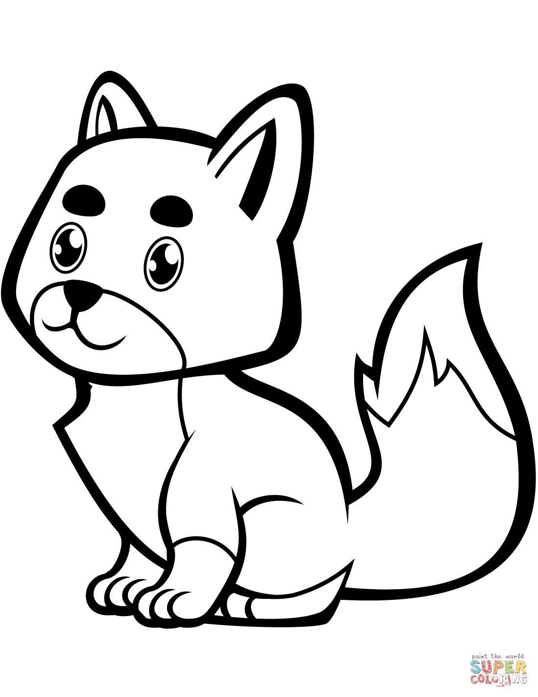 Cute Fox Coloring Pages for Kids Printable 89